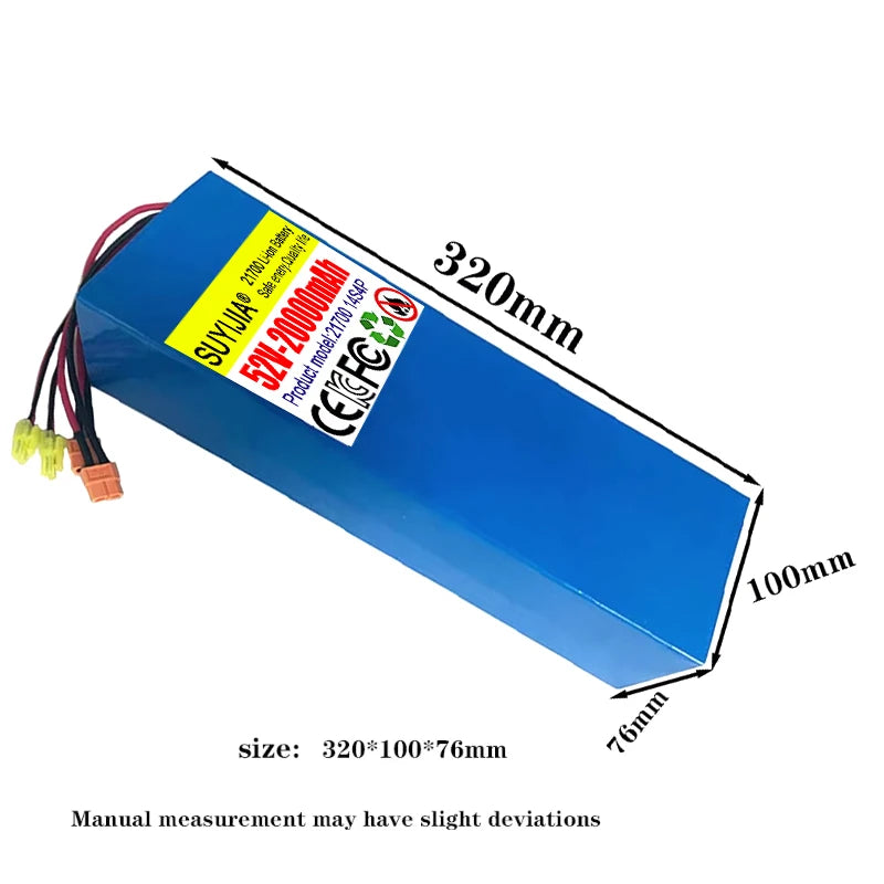 14S4P 52V 20Ah 21700 Lithium-ion Battery Pack High-capacity Dual Port Fast Charging Suitable for Dual Drive Electric Scooters Zpaxo