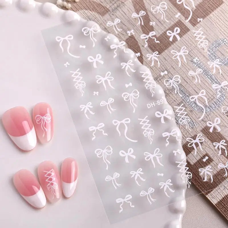 3D Bow Nail Art Stickers – Bowknot Foil Manicure Decals