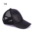 Kids Sequin Ponytail Baseball Cap – Large Brim Sun Hat