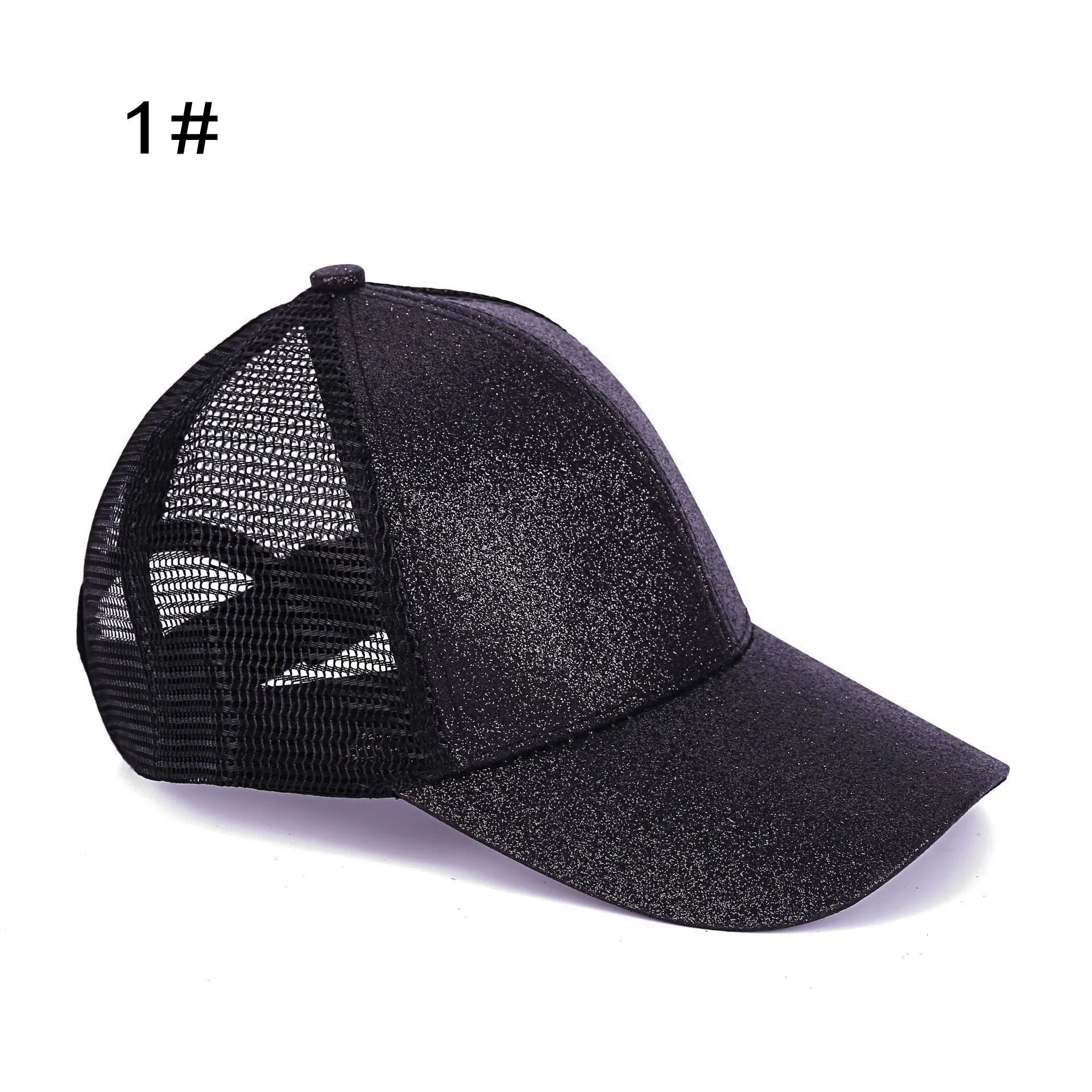 Kids Sequin Ponytail Baseball Cap – Large Brim Sun Hat