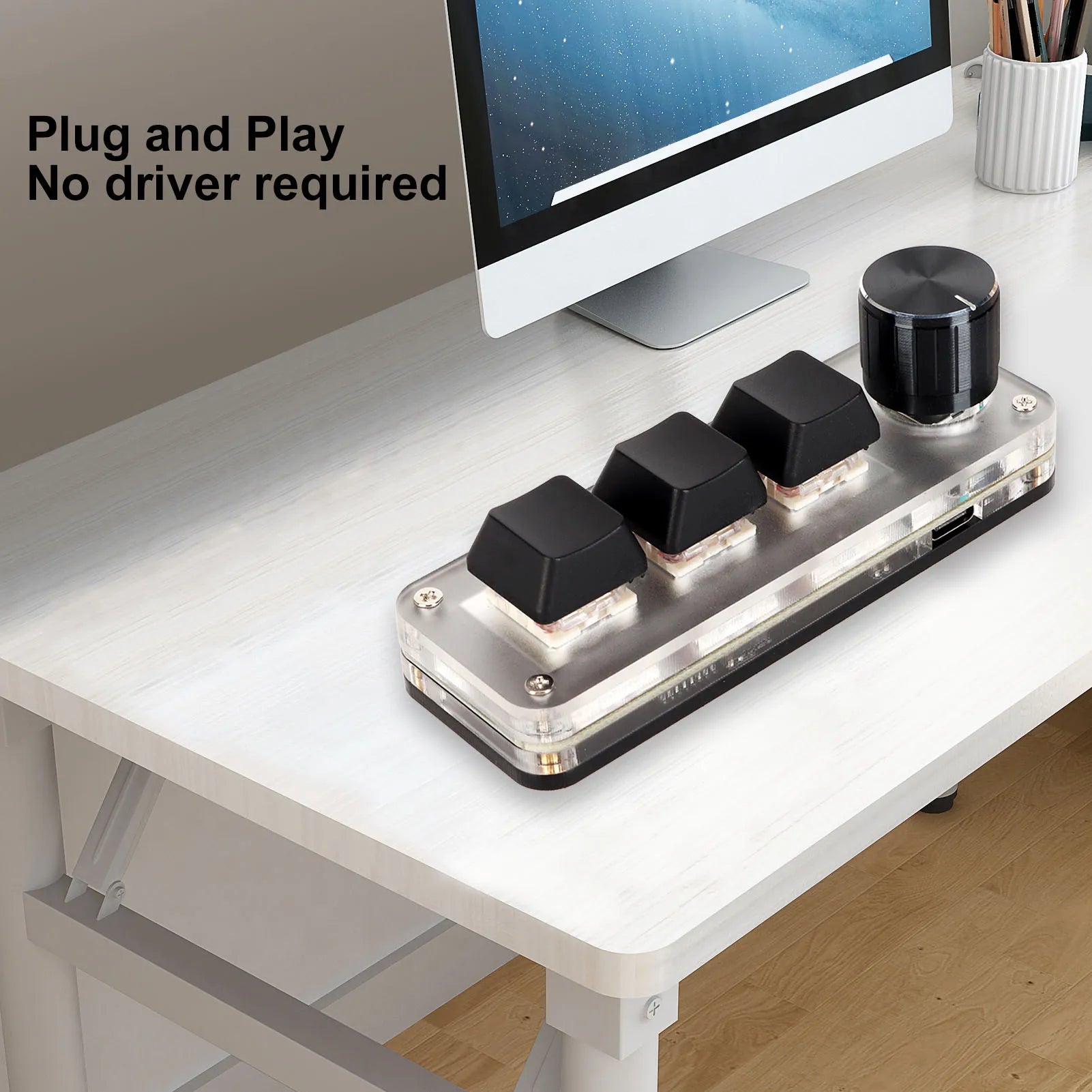 Red Switch USB Mini Keypad Ergonomic for Desktop PC Macro Keyboard Plug and Play Customized Knobs USB Mini Keypad Zpaxo
