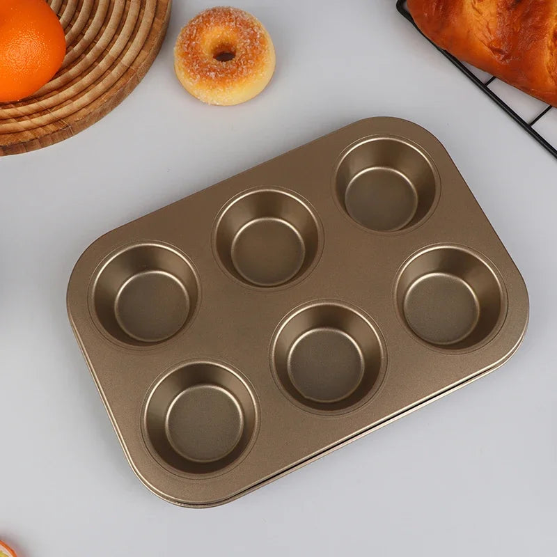 4/6/12 Cups Cupcake Pan Muffin Tray Cupcake Mold Muffin Pan Carbon Steel Baking Pan Non Stick Bakeware Microwave Cake Mould Zpaxo 6 Cups