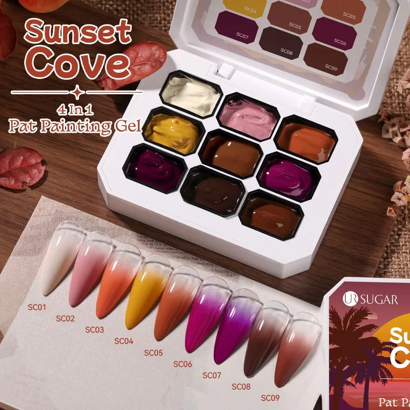 4 in 1 16 Grid Pat Painting Gel Nail Polish Gradient Effect Nail Art Salon Design Long-Lasting Creamy Texture Smooth Application Zpaxo 9 Palace Grid 04