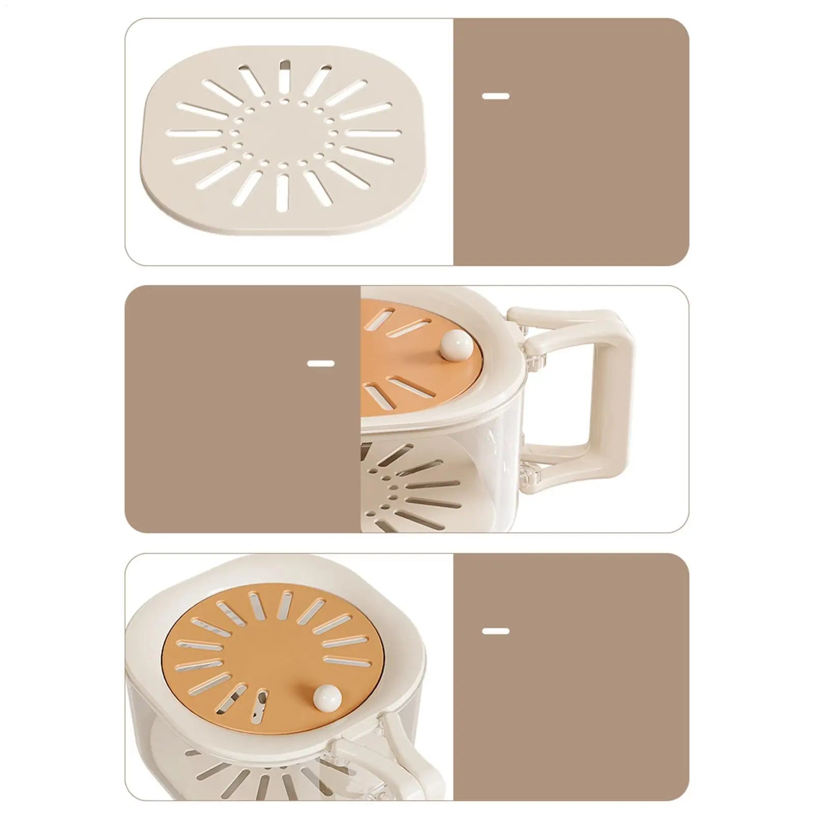 2-in-1 Fruit Washing Bowl & Drain Basket with Foldable Handle Fruit Drain Basket Zpaxo