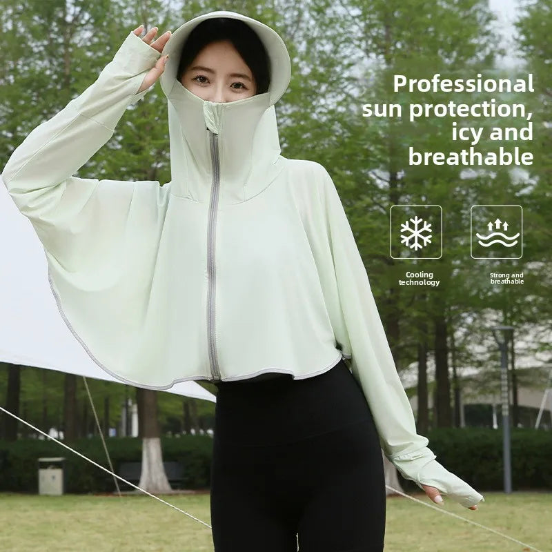 Women's Ice Silk Sun Protection Jacket Spring Summer UV-Blocking