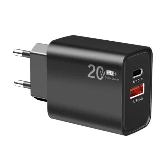 20W USB-C PD Fast Charger – iPhone 15, Samsung S24 & More USB-C Wall Charger Zpaxo Black EU