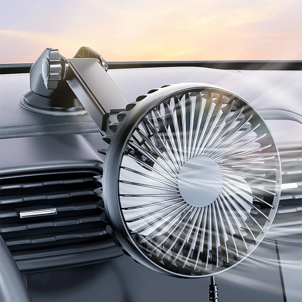 5/12/24V Auto Cooling Fan Single Head Solar Auto Ventilation Fan Strong Wind Electric Car Circulator Mini Car Fan Cooler for Veh Zpaxo