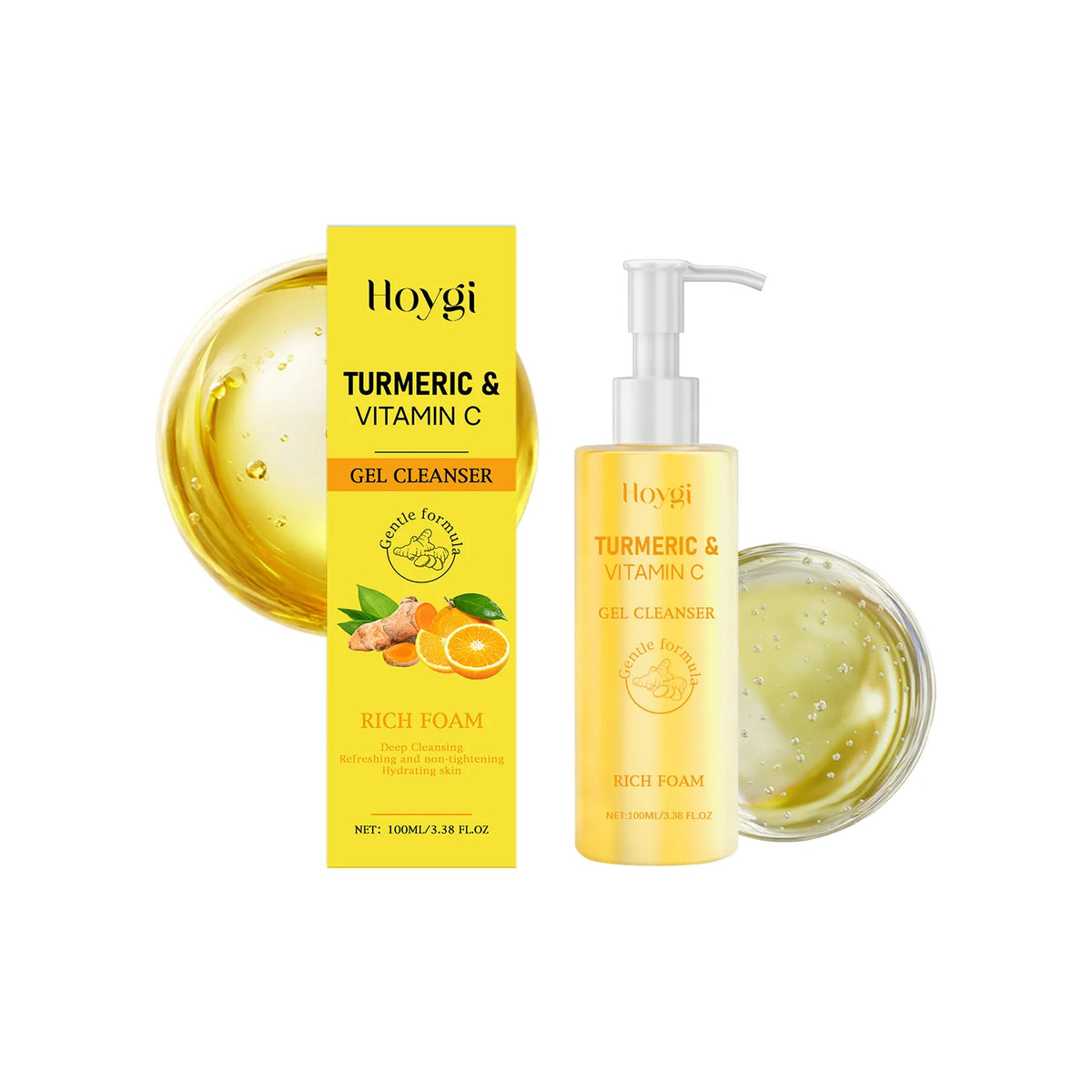 Turmeric Face Wash for Radiant Skin Gentle Foaming Cleanser for Dry Dull Skin Daily Facial Cleansing Milk Non Drying Clean 100ml Zpaxo 1PC