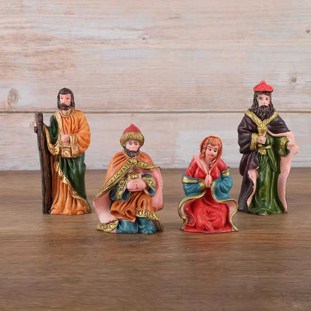 10Pcs Nativity Christ Figurines Set Christmas Nativity Scene Decoration Ornament Gifts Crafts Zpaxo