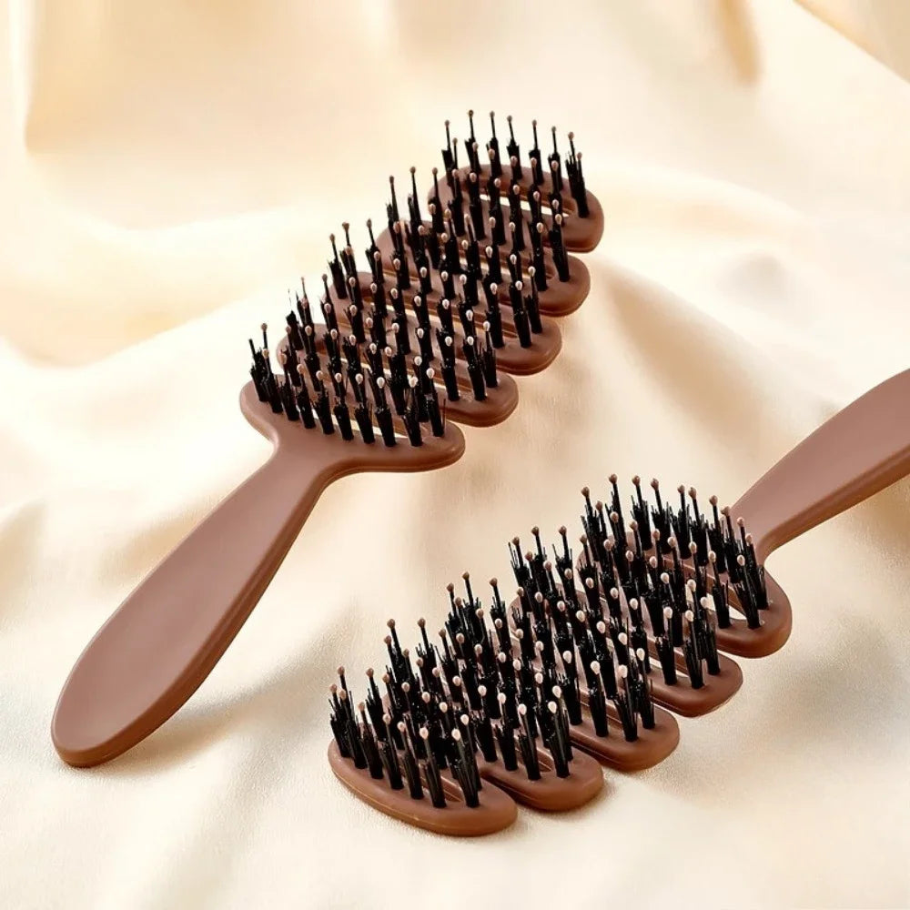 Boar Bristle Paddle Hair Brush Anti Static Comb Hairdressing Massage Comb Curly Hairbrush Salon Hair Styling Tools Makeup Tools Zpaxo