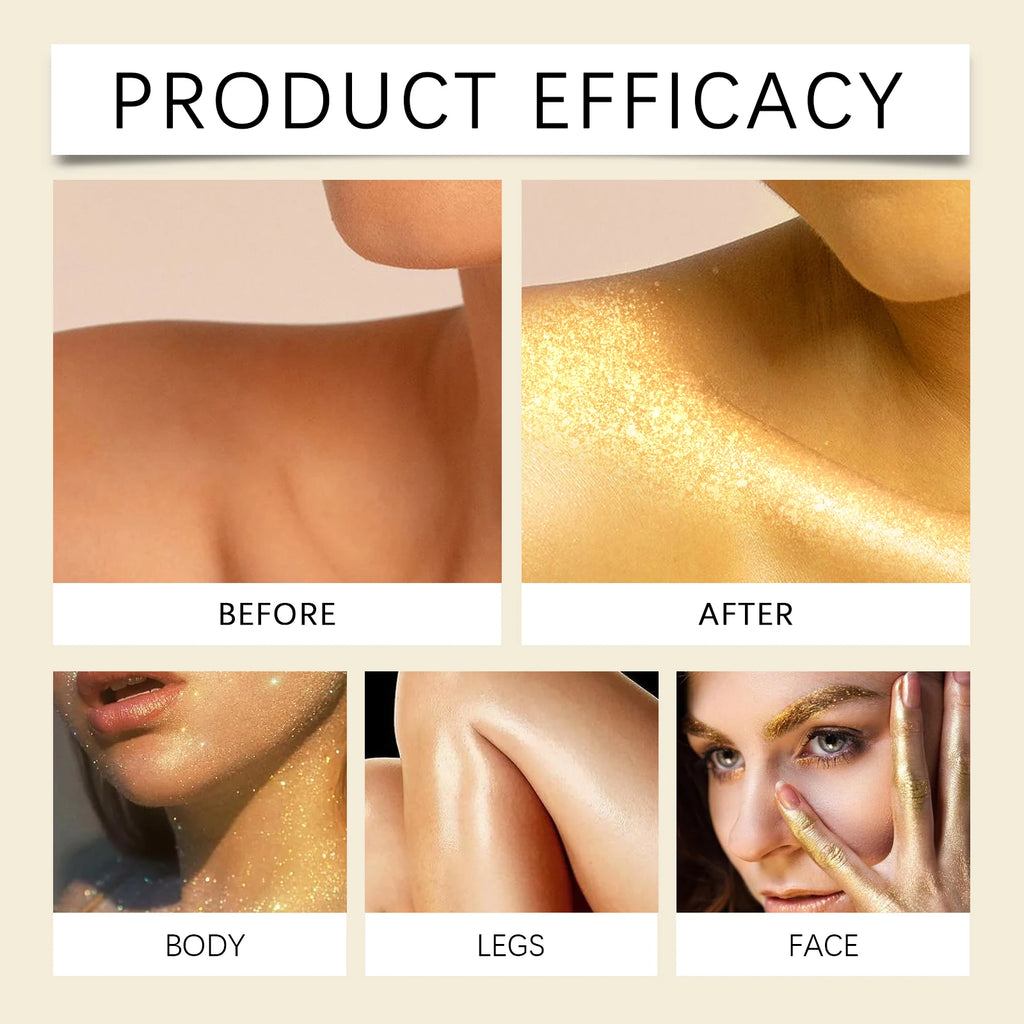 EELHOE Body Shimmer Oil Enhance Skin Tone Long-Lasting Easy To Color Long-Lasting Moisture Light Texture Not Heavy Shimmer 100ml Zpaxo
