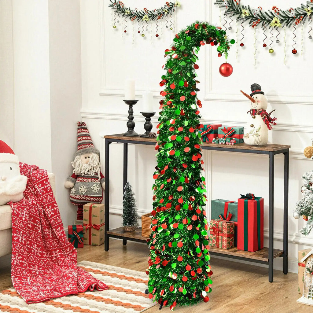 Artificial Christmas Tree Retractable 4 9 Ft Home Decor Spiral