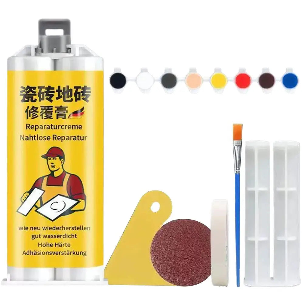 Tile & Stone Crack Repair Kit – Waterproof Grout Filling Paste Tile Repair Kit Zpaxo 1set