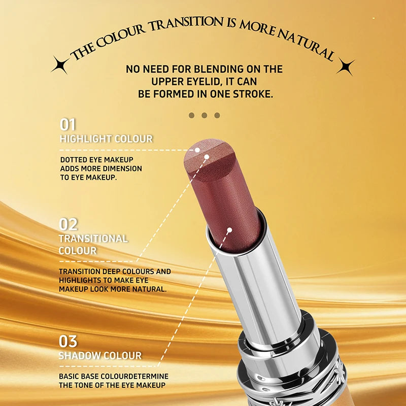 Shiny Three Eye Shadow Stick Waterproof Smooth Natural Makeup
