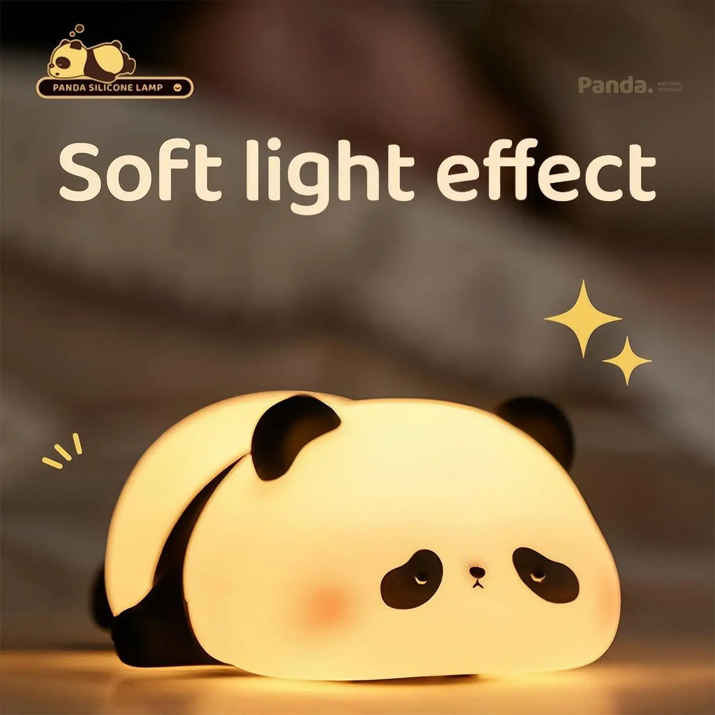 LED Night Lights Cute Sheep Panda Rabbit Silicone Lamp USB Rechargeable Timing Bedside Decor Kids Baby Nightlight Birthday Gift Zpaxo