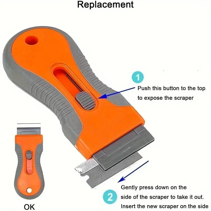 Glue removal 1 Set blade With 10 Blades, Telescopic Adjustment Knife, Cleaning Scraper Tool For Removing Labels,Stickers,Paint Zpaxo