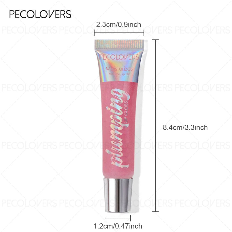 1PC Transparent Lip Oil, Moisturizing Hydrating, Fine Shimmer Liquid Lipstick, Creates Glossy Mirror Shine Effect Zpaxo