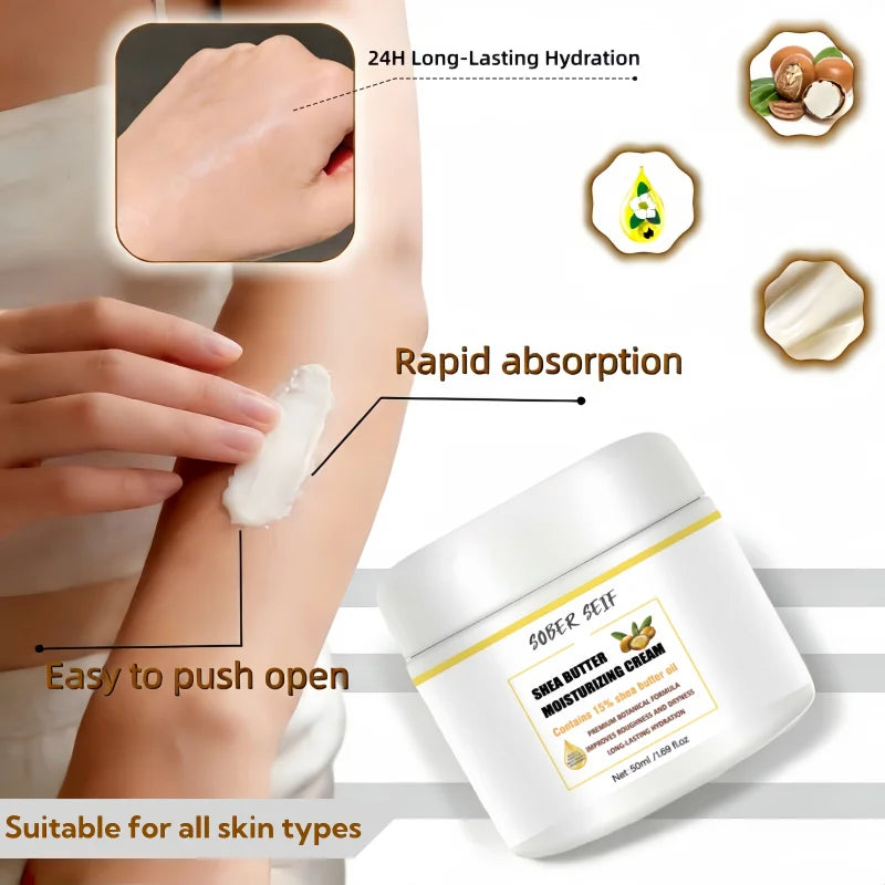 50ml Deep Hydrating Nourish Cream Shea Butter Hyaluronic Acid Ceramide Repair Skin Damage Anti‑Dryness Moisturizer Zpaxo