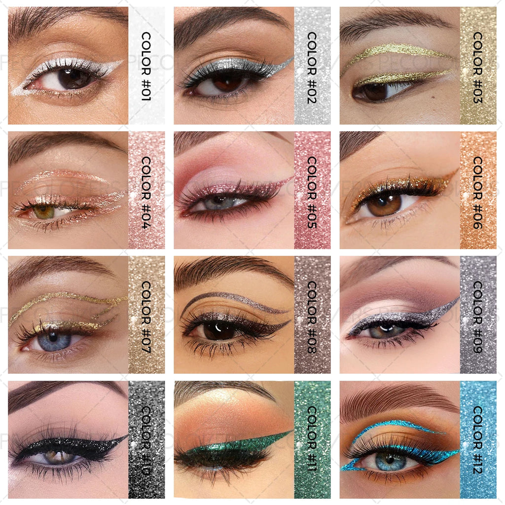 1PC Glittering Makeup, Brightening, Smooth Finish, Pearlescent Glitter, Liquid Eyeliner, Eye Shadow, Halloween Christmas Gifts Zpaxo