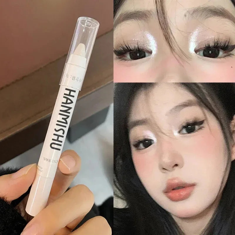 Shimmering Highlight Stick Pearlescent Matte Eyeshadow Glitter White Zpaxo