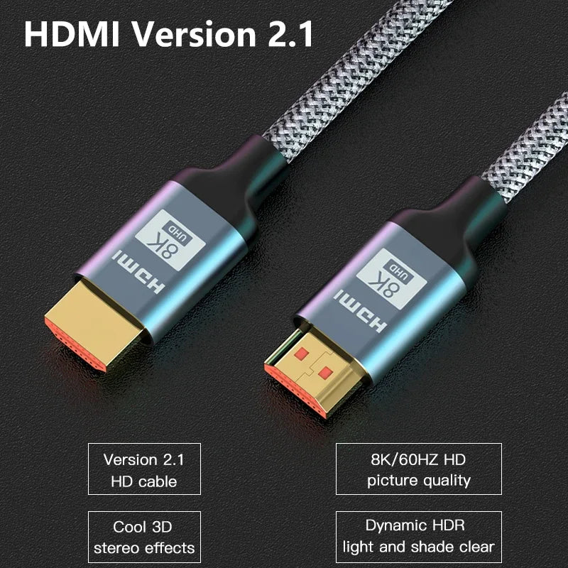 0 5-1 5M HDMI 8K Cable 60HZ 2 1V 4K 144HZ 3D TV Speed Computer Zpaxo