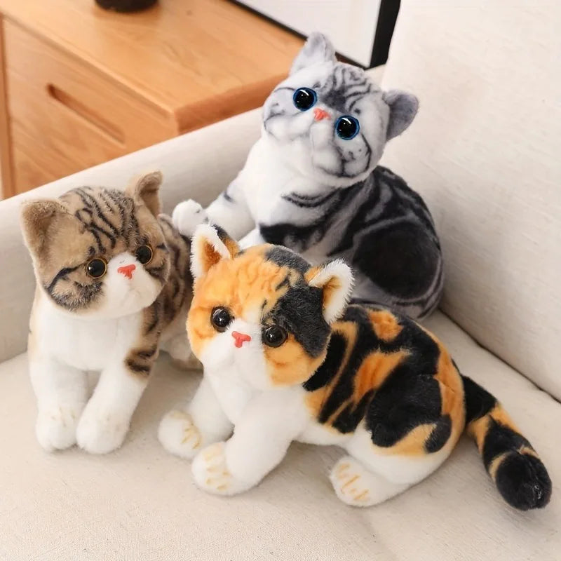 Stuffed Lifelike Cats Plush Toy Simulation American Shorthair Cute