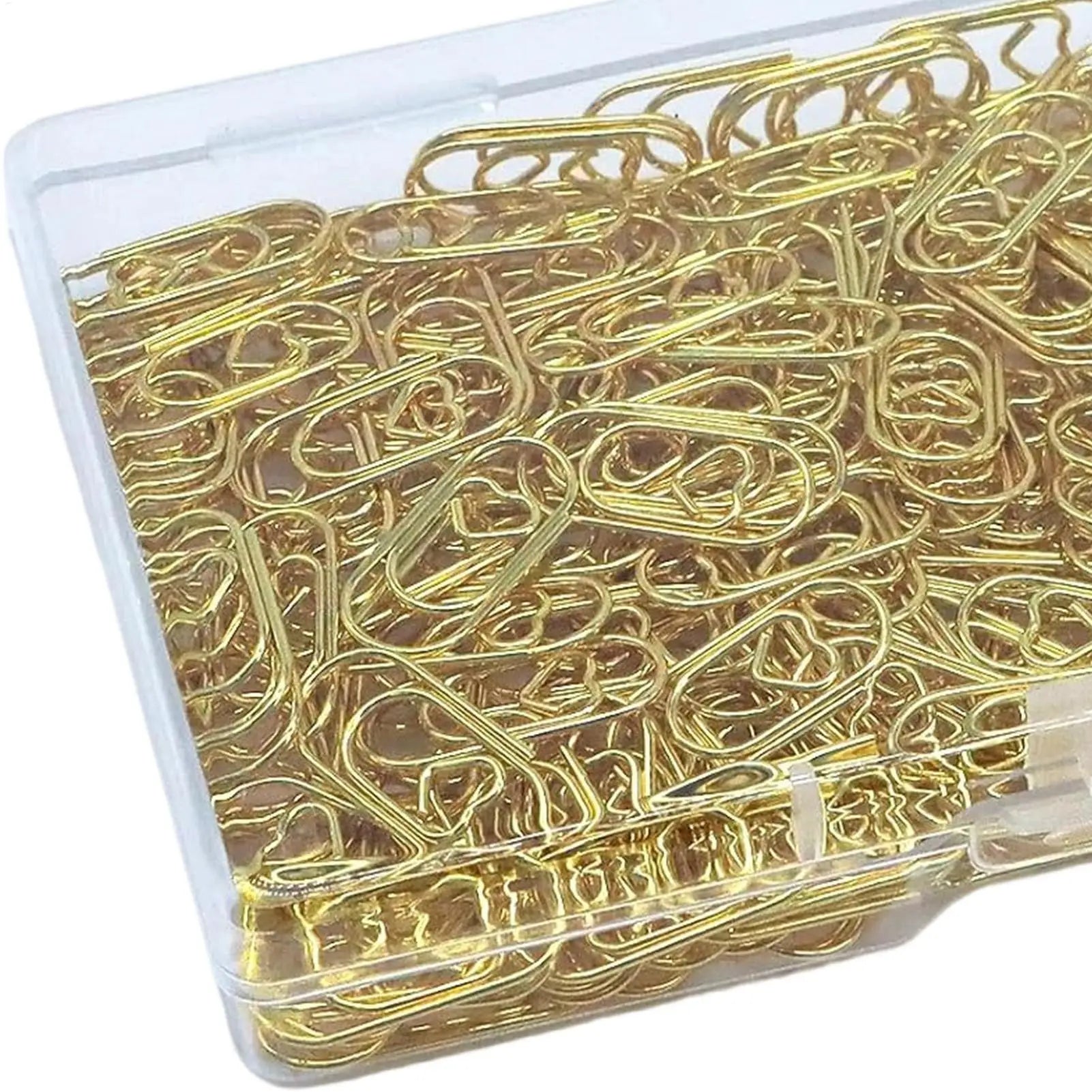 100-Pack Gold Heart Paper Clips – Stainless Steel Binder Clips Decorative Paper Clips Zpaxo