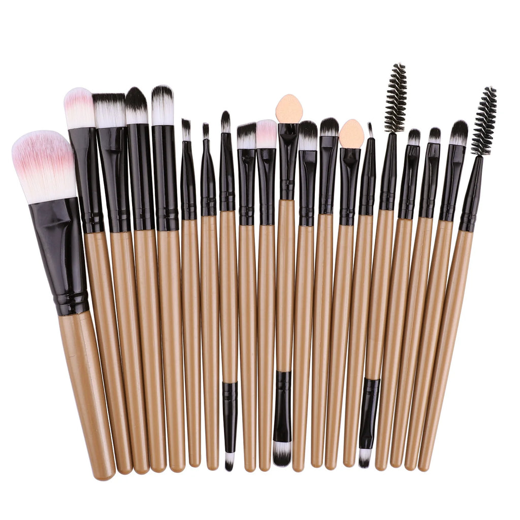 20-Piece Professional Makeup Brush Set – Soft Fluffy Blending Makeup Brush Set Zpaxo Brown