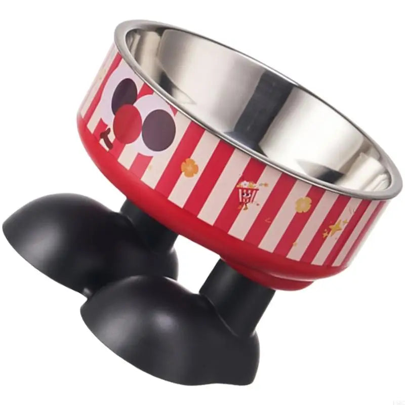 Modern Leg Pet Bowl Enhancing Neck Comfortable Stainless Steel Large
