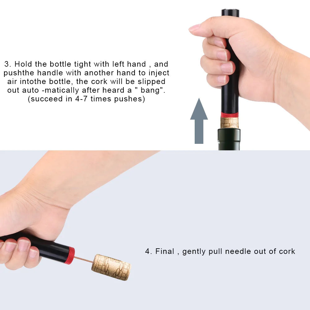 Wine Corkscrew Bar Tools Bottle Opener Air Pressure Pump Pin Jar Cork