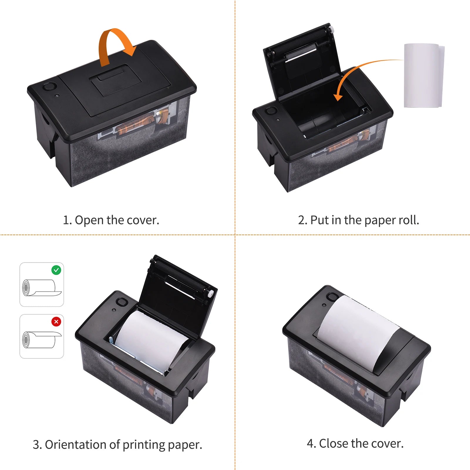 58MM 203dpi Thermal Receipt Printer Low Noise Mini Printing Module with USB/RS232/TTL Serial Port Support ESC/POS Commands Zpaxo