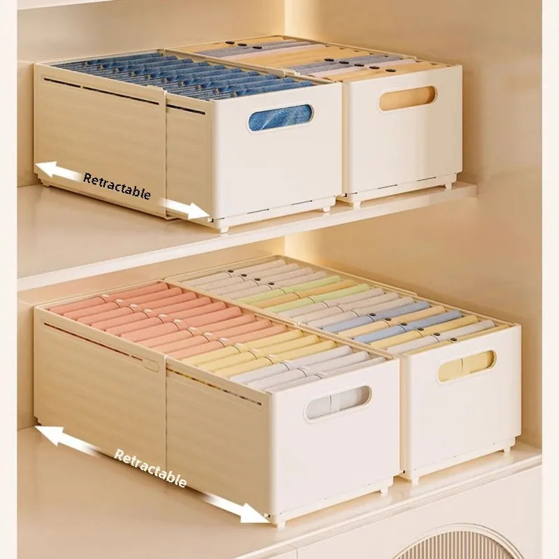 Adjustable Clothes Storage Box Closet Organizer Categorized Clothing Organizer Kitchen Cabinet Storage Bin Home Organizer Zpaxo