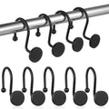 Shower Curtain Hooks Iron Black Simple Elegant Bathroom Holders Heavy