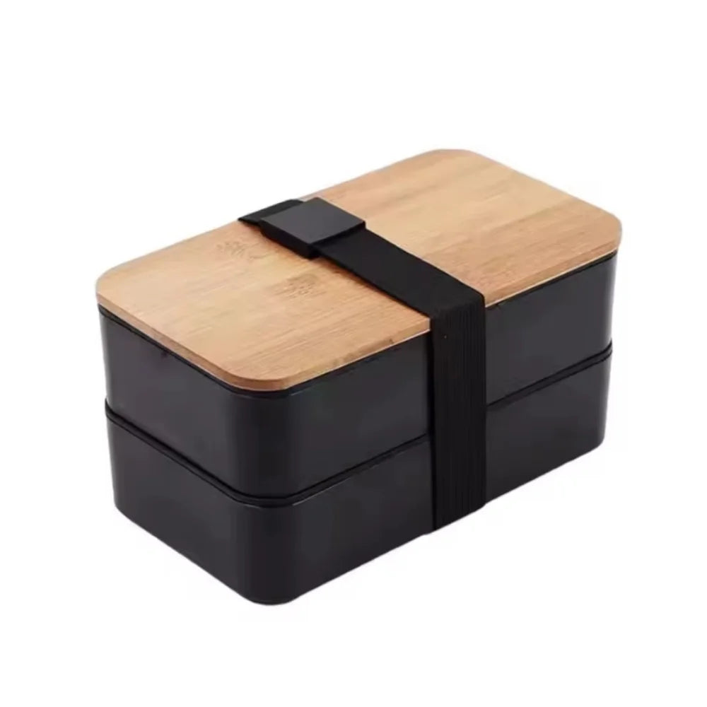 Lunch Box Meal Container Cutlery Microwave Safe Features Stackable Zpaxo black 1200ml