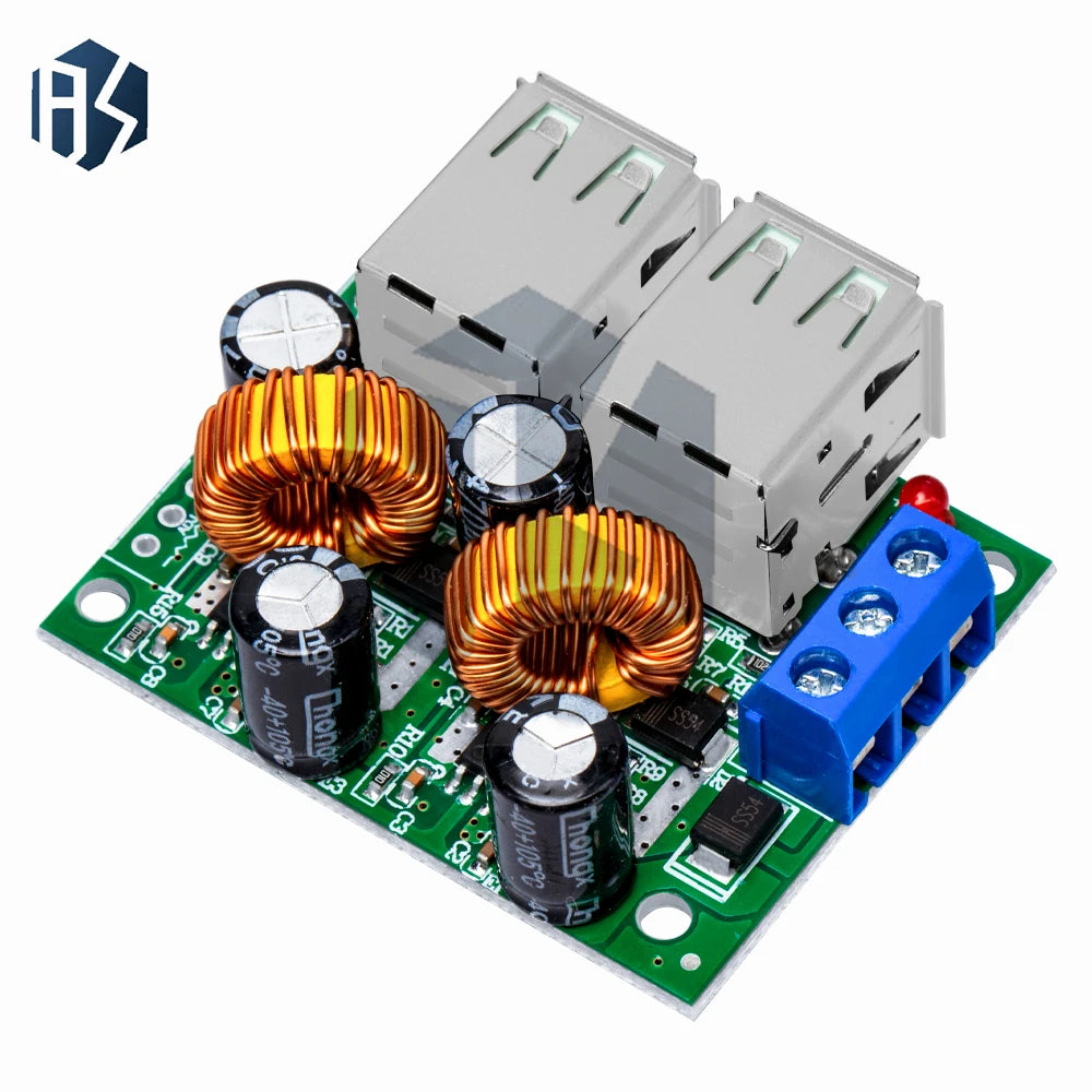 A5268 4 USB Output Buck Module, DC 12V/24V/40V to 5V 5A Car Step-Down Power Regulator Board Zpaxo