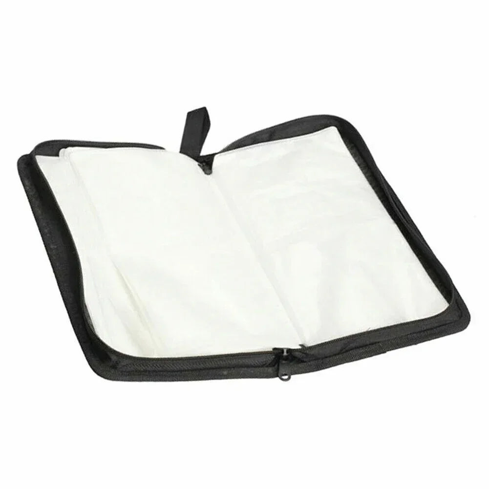 Portable Zipper DVD CD Holder Capacity Storage Pouch Bag Double-side Zpaxo