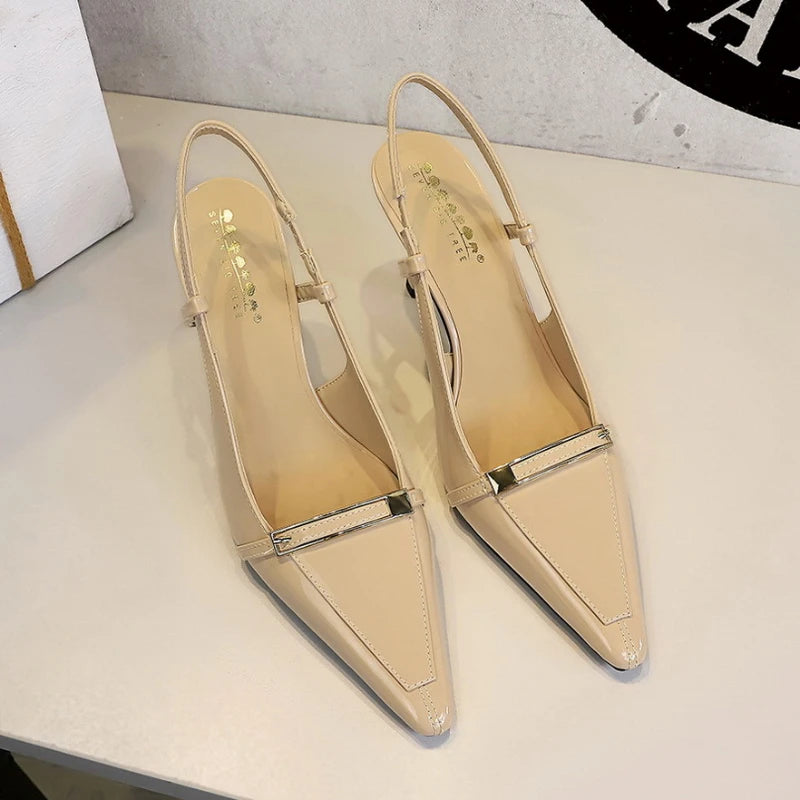 European American Banquet Pointed Heels Thin Heel Patent Leather Zpaxo 2629-A2 Khaki 35 China Mainland