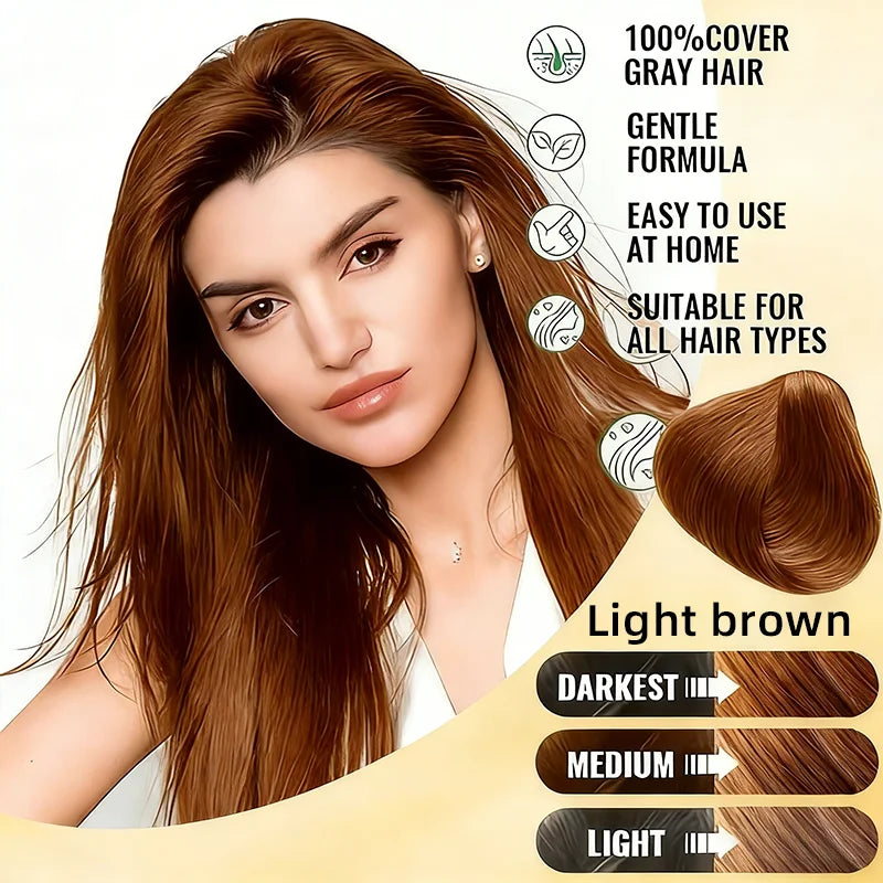YUITIKUE 3-in-1 Light Brown Hair Dye Shampoo – Cover Gray Hair Hair Dye Shampoo Zpaxo