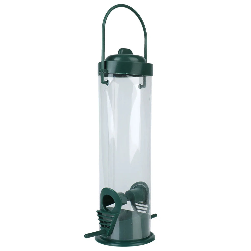 Bird Feeder Outdoor Decoration Wild Bird Seed Feeder Bird Feeding Tool Bird Tableware Hanging Garden Paddock Zpaxo green