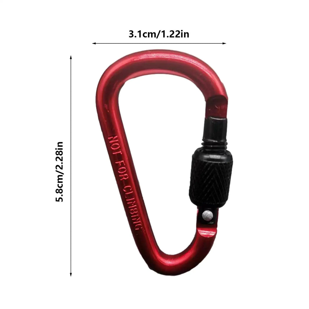 D-shape Carabiner Aluminium Alloy Sports Keychain Multi Colors with Lock D-shape Carabiner Camping Hiking Hook Outdoor Tool Zpaxo