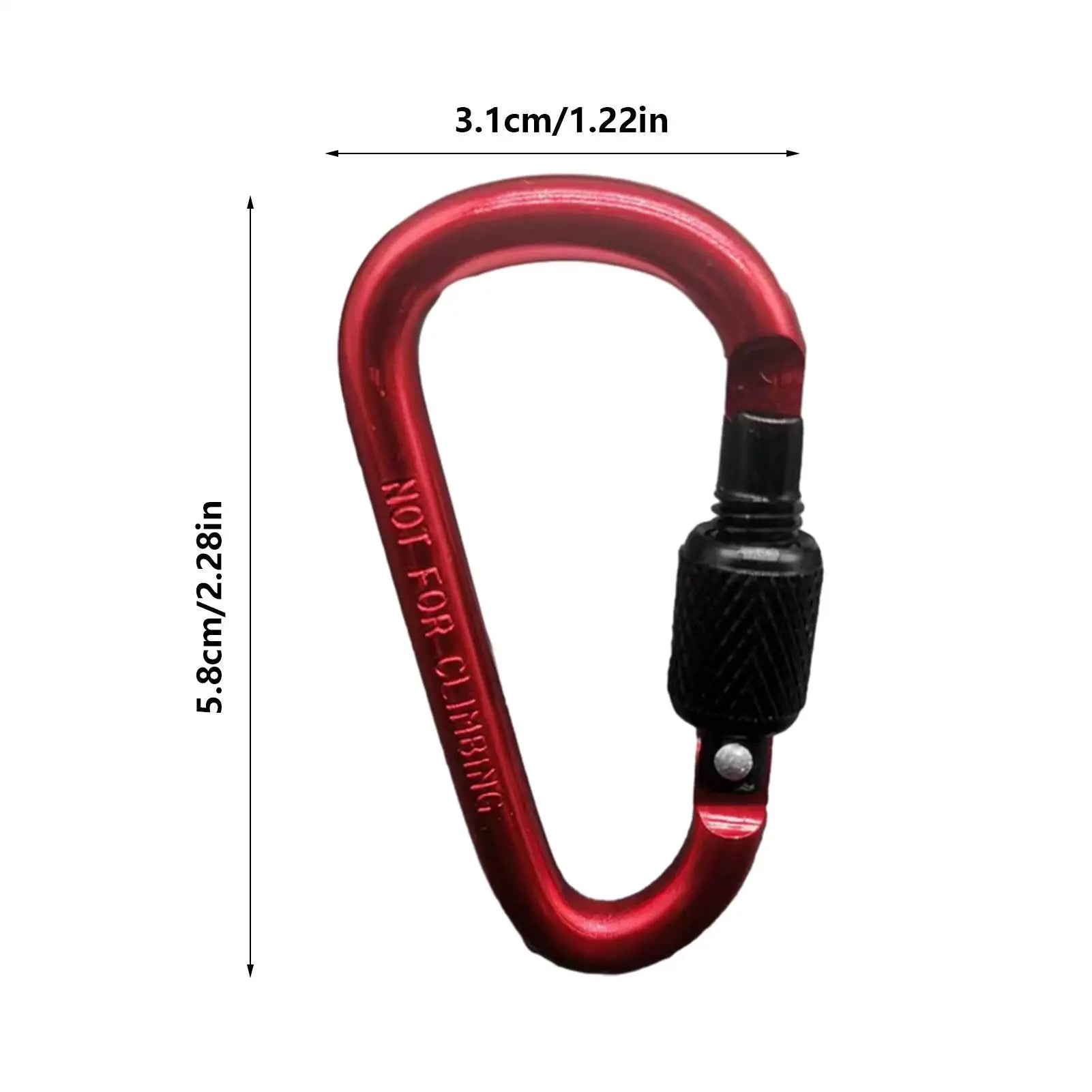 D-shape Carabiner Aluminium Alloy Sports Keychain Multi Colors with Lock D-shape Carabiner Camping Hiking Hook Outdoor Tool Zpaxo