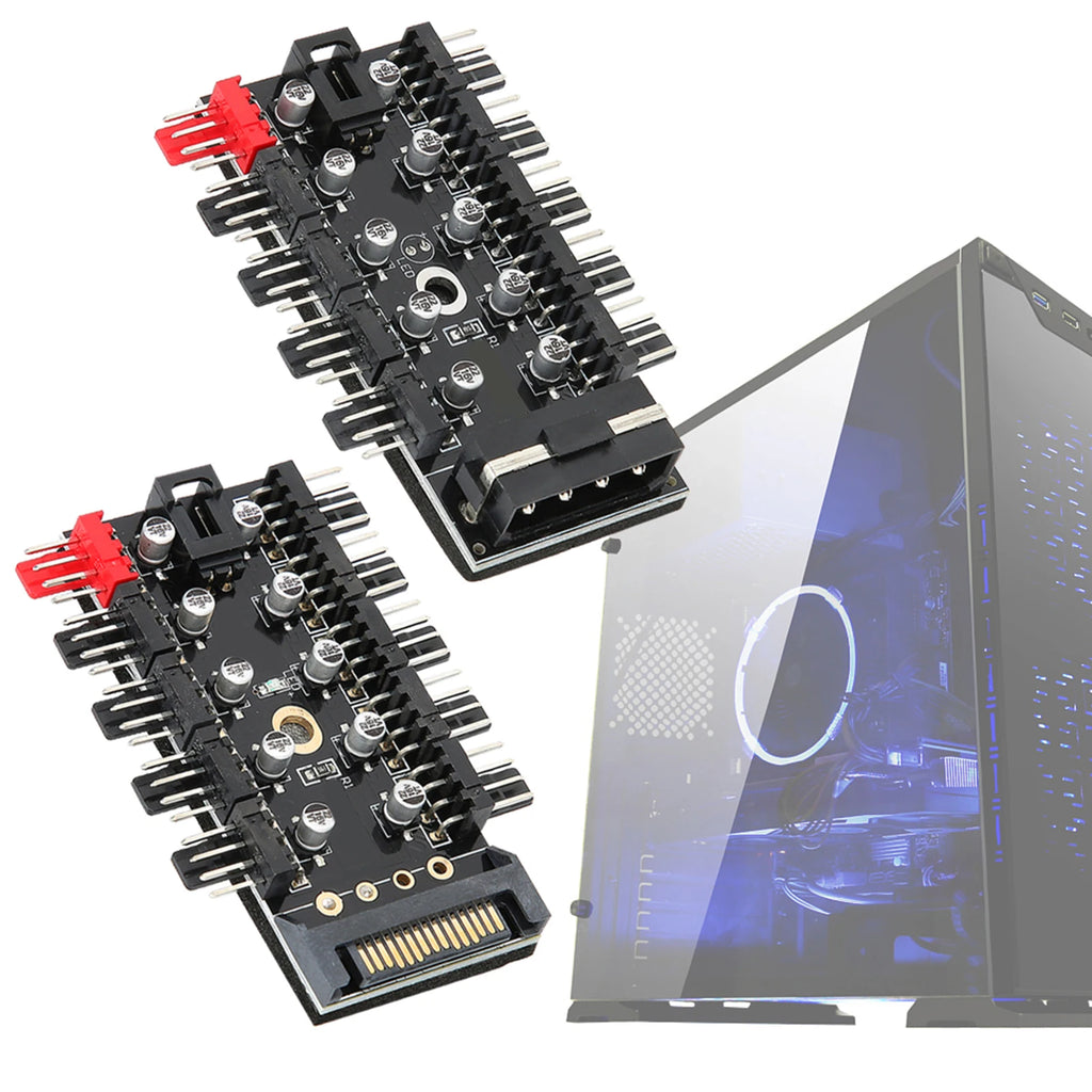 CPU Cooling Hub Chassis Fan Computer Tempreture Regulator 4pin Case