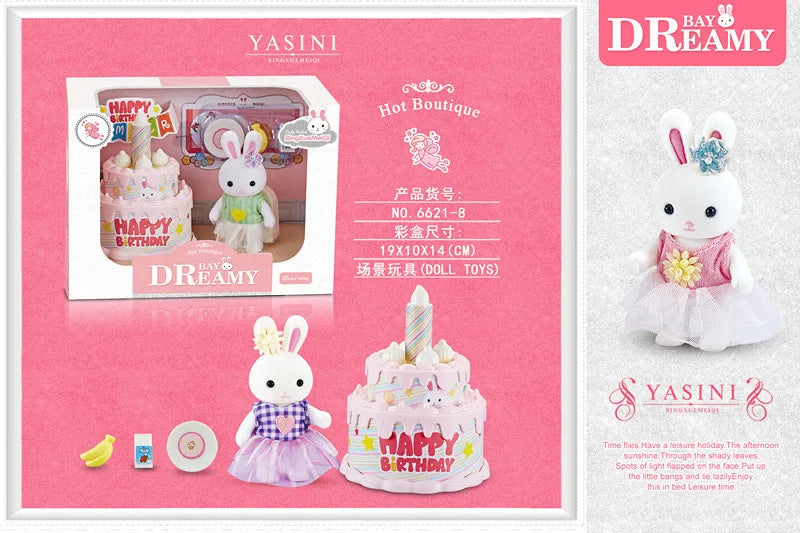 Little Rabbit Dresser Lovely Scene Play Toys Simulation Modelling