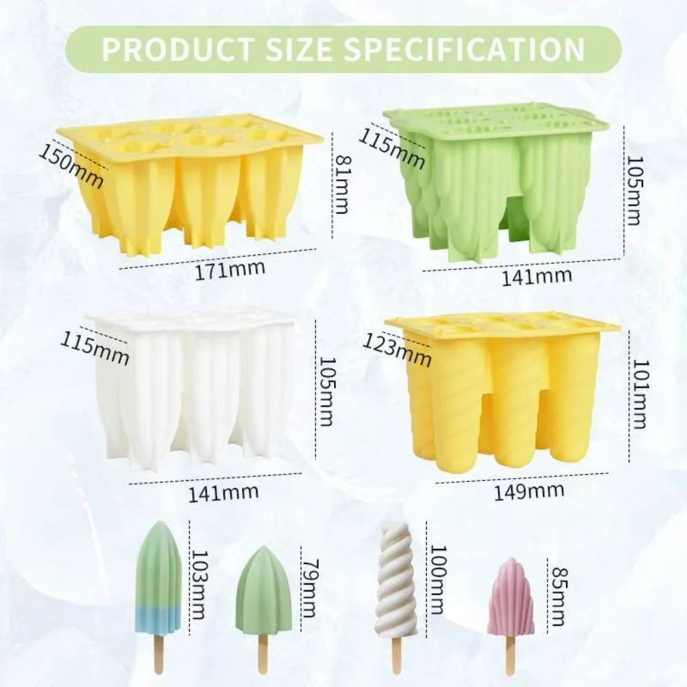 Silicone Ice Cream Mold Make Popsicle Homemade Dessert Freezer Juice Zpaxo