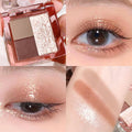 Pocket magic trio eyeshadow palette, glitter, sequins, waterproof, non-makeup, earthy tones, daily , high value Zpaxo 01