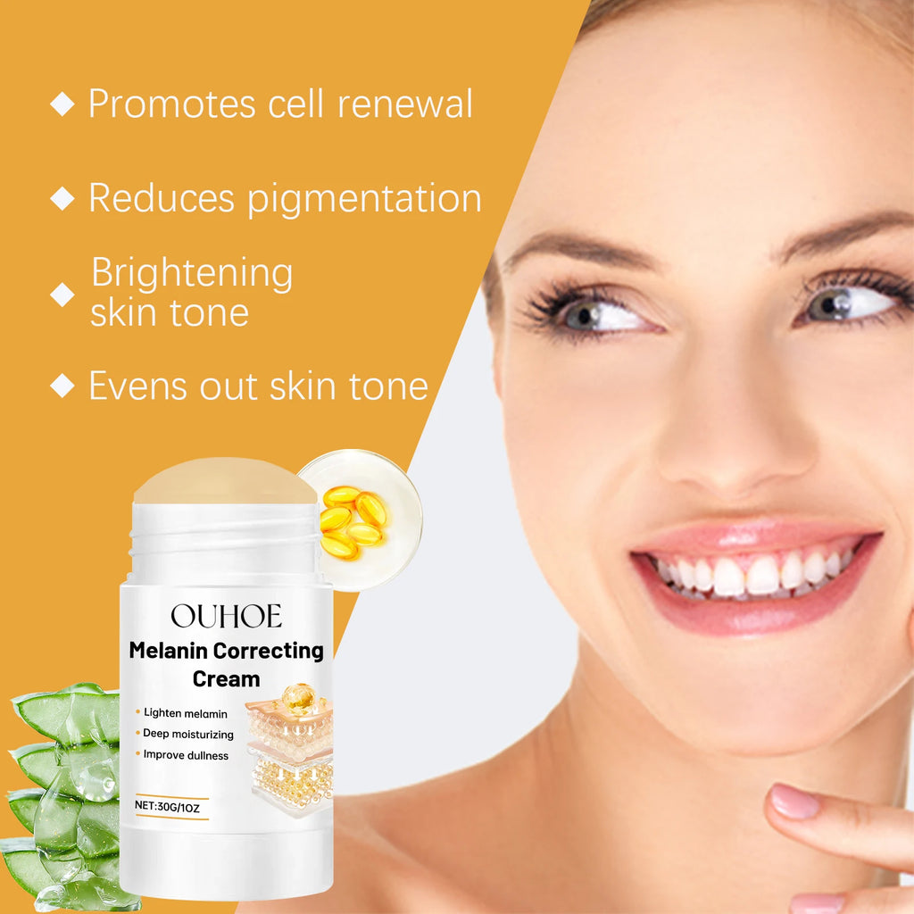 Ouhoe 3-in-1 Anti-Aging Skin Stick 30g Retinol Vitamin C Niacinamide Targeted Repair Firm Brighten Hydrate Portable Beauty Balm Zpaxo