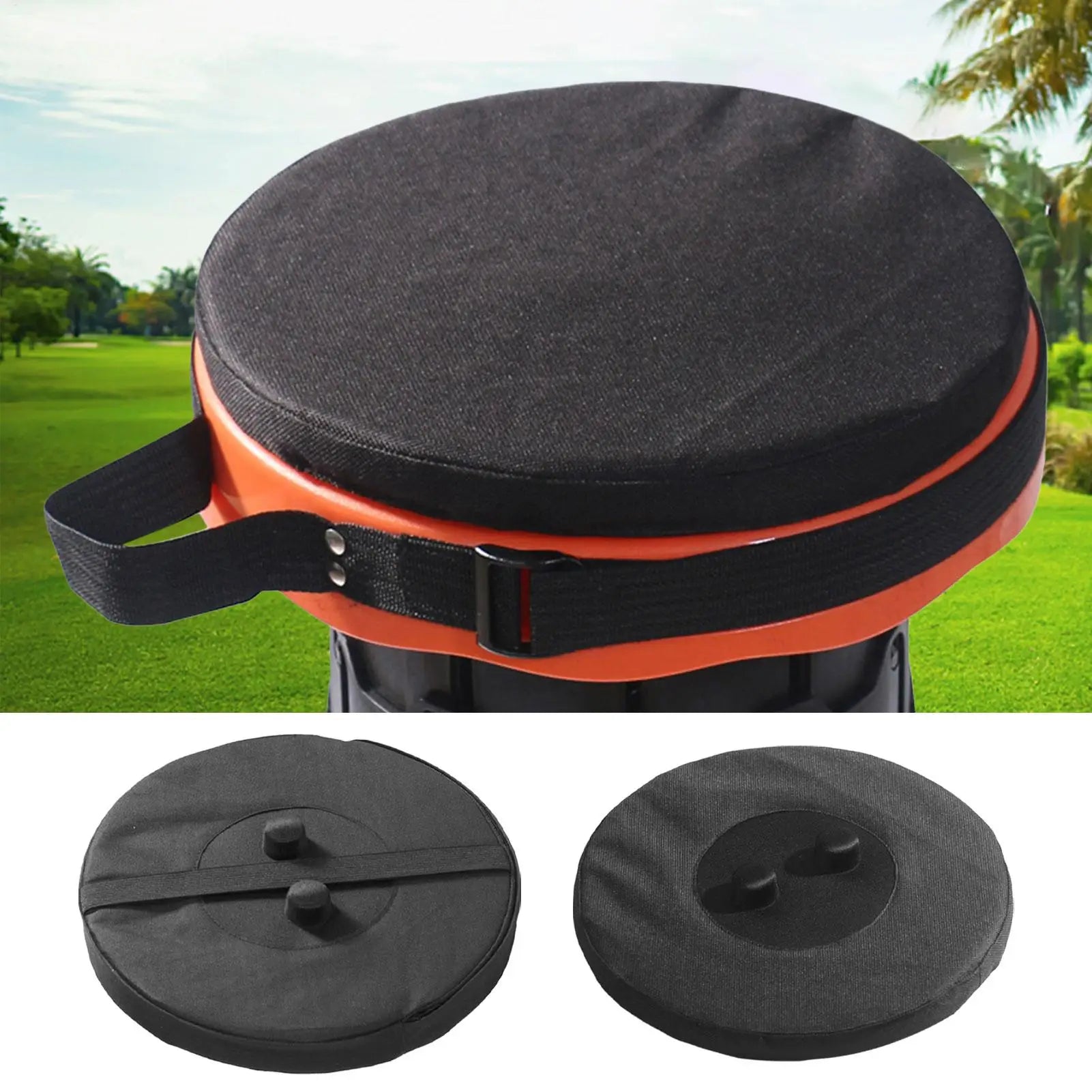 Telescopic Stool Cushion, Round Thickened Folding Seat Cushion Comfortable With Memory Foam Non-slip For Camping Stool Zpaxo