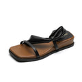 Women Platform Square Toe One Strap Slide Sandals Outdoor Wear French Zpaxo 281-1 Black 35 China Mainland