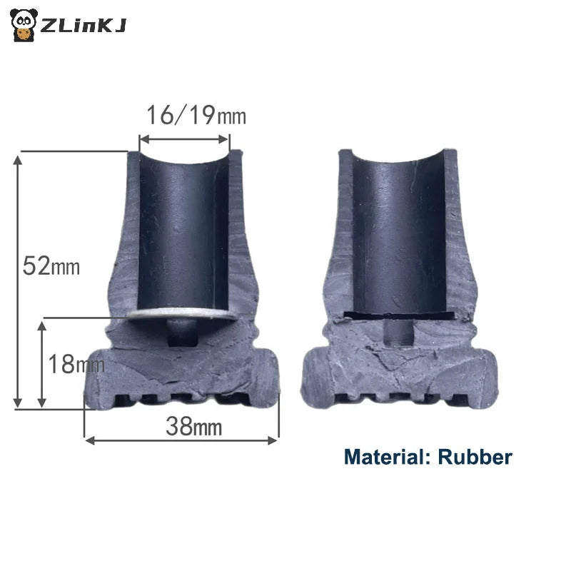 16 Crutch Ferrules End Safety Soft Replacement Rubber Tip Cane Zpaxo