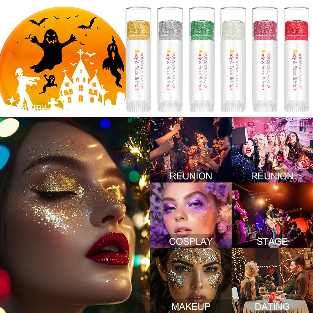 Body Glitter Long-lasting Non Greasy Suitable Face Lips Halloween